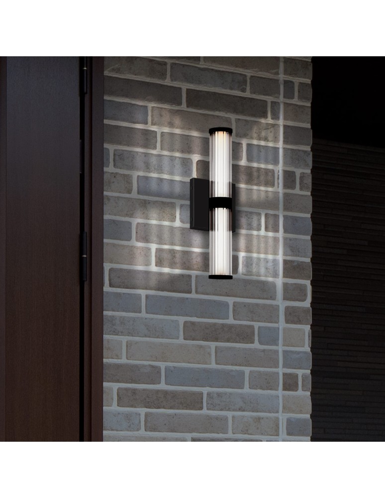 Bathroom wall lamps - Quintiesse Fayton small LED wall lamp - Matte black IP44 Elstead Lighting QN-FAYTON-S-BK - product kolory-swiatla.pl 9