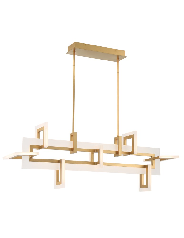 Pendant lamps over the island - Quintiesse Inizio medium island lamp - Brushed gold Elstead Lighting QN-INIZIO-LP-M-BG - product kolory-swiatla.pl 1