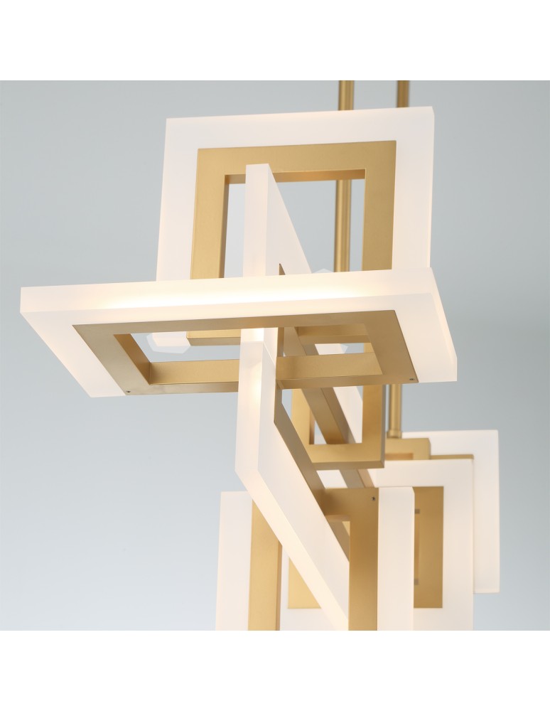 Pendant lamps over the island - Quintiesse Inizio medium island lamp - Brushed gold Elstead Lighting QN-INIZIO-LP-M-BG - product kolory-swiatla.pl 4