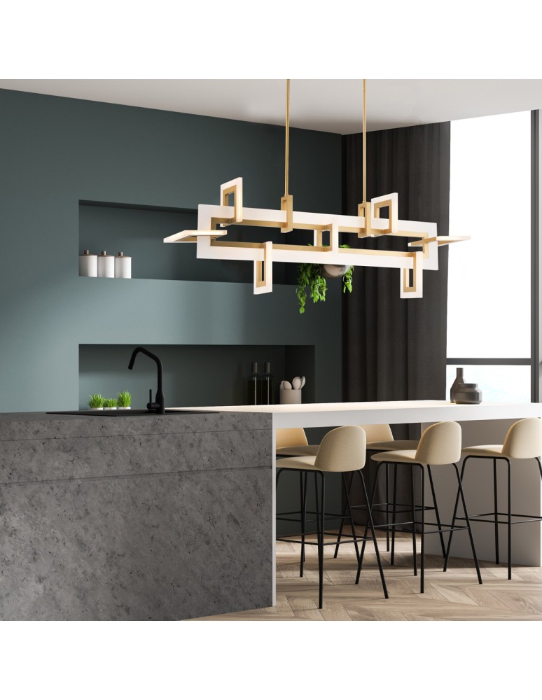 Quintiesse Średnia lampa wyspowa Inizio - Szczotkowane złoto QN-INIZIO-LP-M-BG