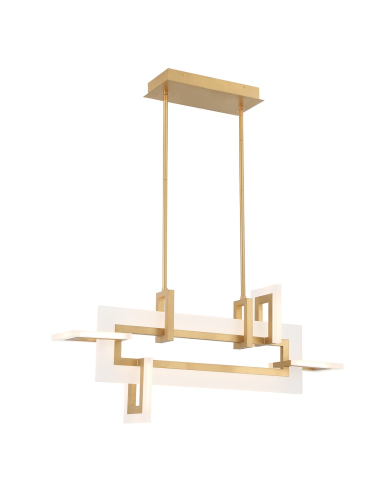 Pendant lamps over the island - Quintiesse Small island lamp Inizio - Brushed gold Elstead Lighting QN-INIZIO-LP-S-BG - product kolory-swiatla.pl 1