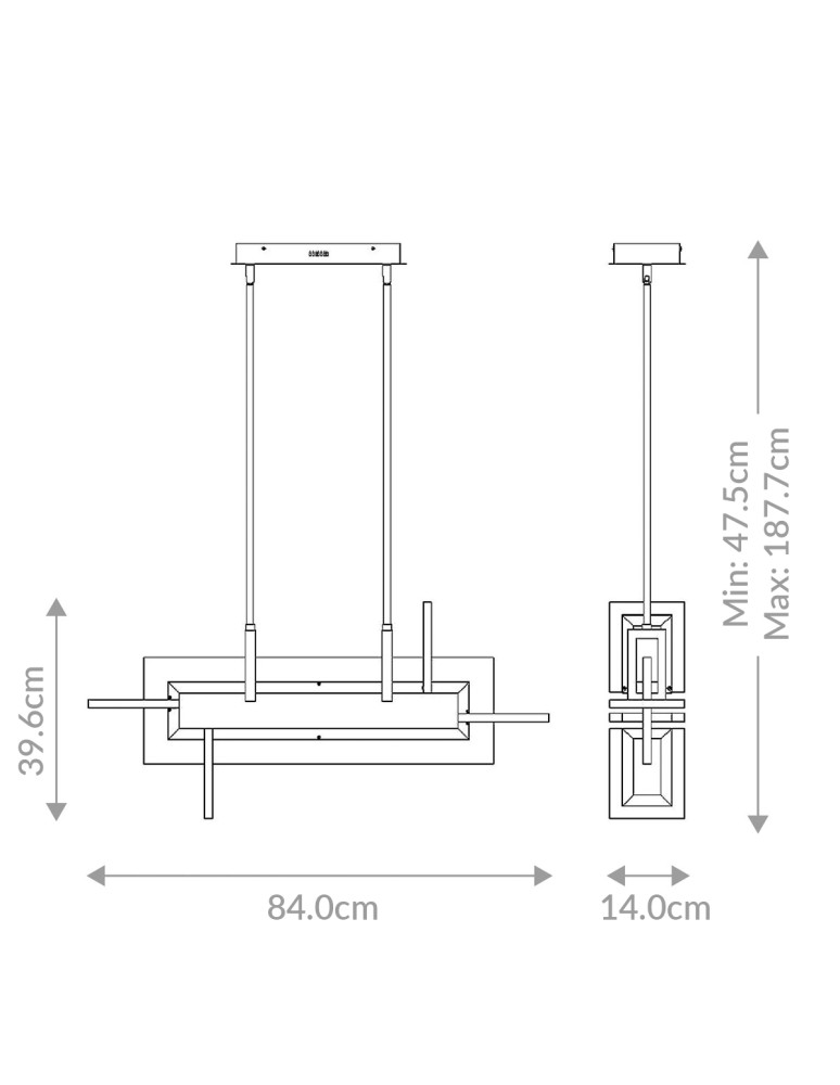 Quintiesse Mała lampa wyspowa Inizio - Matowa czerń QN-INIZIO-LP-S-BK