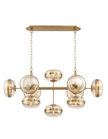 Quintiesse Lampa wyspowa Nottingham - 10 źródeł światła - Antyczny mosiądz QN-NOTTINGHAM-10LP-AB