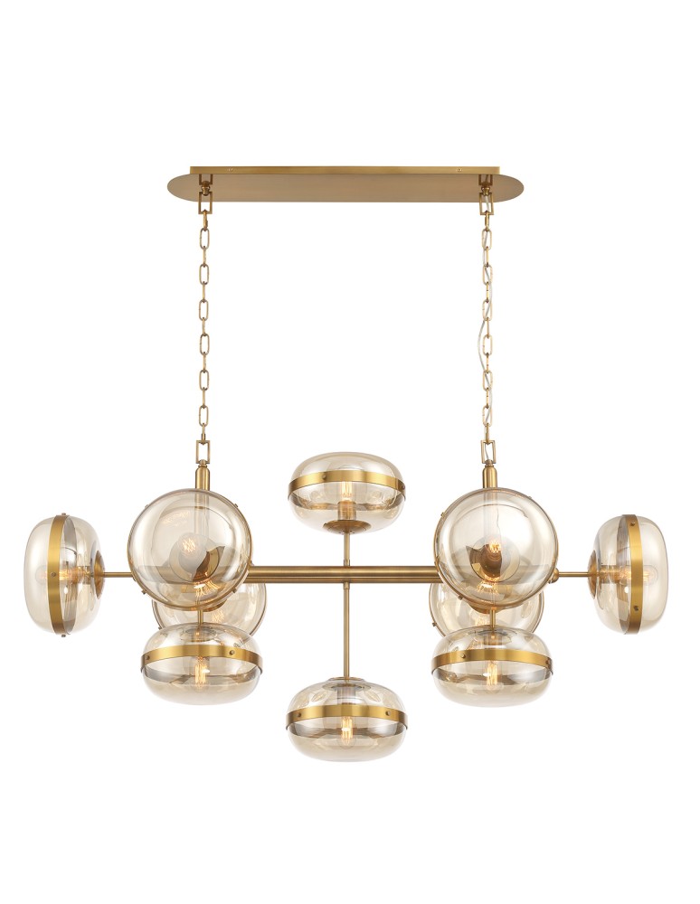 Pendant lamps over the island - Quintiesse Nottingham island lamp - 10 light sources - Antique brass Elstead Lighting QN-NOTTINGHAM-10LP-AB - product kolory-swiatla.pl 1