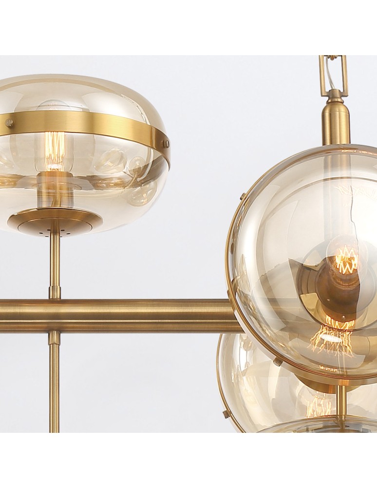 Pendant lamps over the island - Quintiesse Nottingham island lamp - 10 light sources - Antique brass Elstead Lighting QN-NOTTINGHAM-10LP-AB - product kolory-swiatla.pl 4