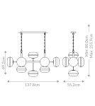 Quintiesse Lampa wyspowa Nottingham - 10 źródeł światła - Antyczny mosiądz QN-NOTTINGHAM-10LP-AB