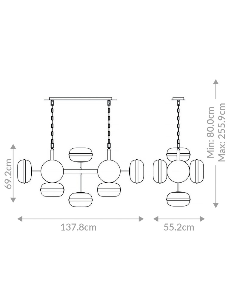Quintiesse Lampa wyspowa Nottingham - 10 źródeł światła - Antyczny mosiądz QN-NOTTINGHAM-10LP-AB