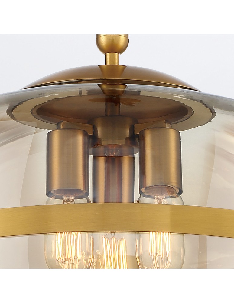 Quintiesse Lampa wisząca Nottingham - 3 źródła światła - Antyczny mosiądz QN-NOTTINGHAM-3P-AB
