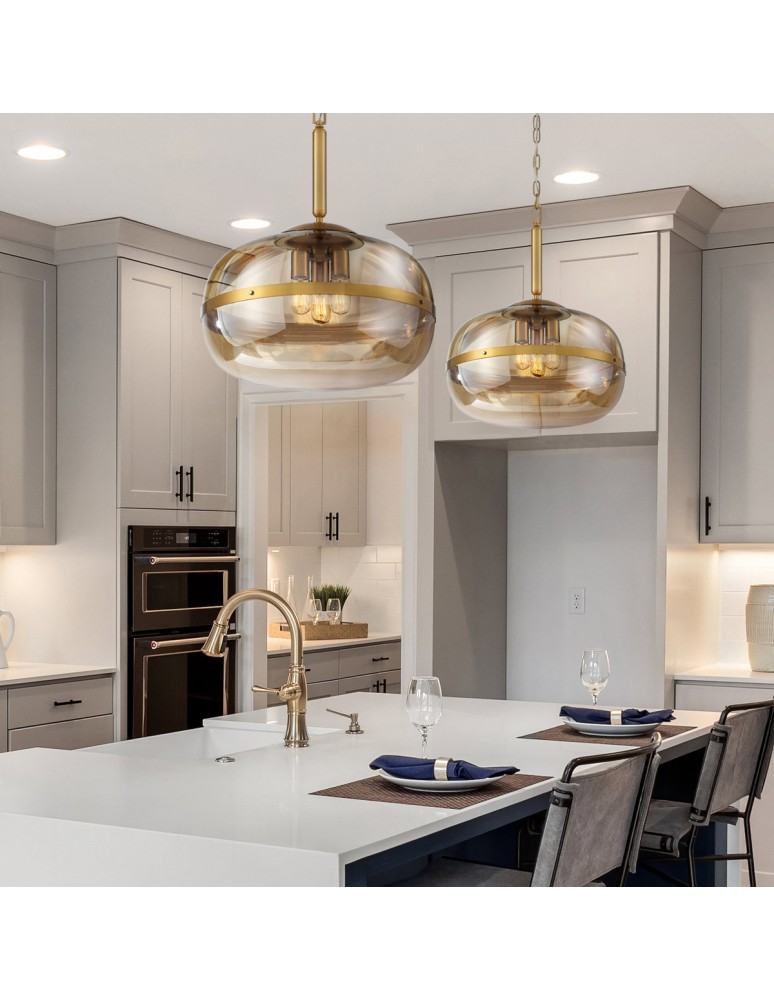 Classic pendant lamps - Quintiesse Nottingham pendant lamp - 3 light sources - Antique brass Elstead Lighting QN-NOTTINGHAM-3P-AB - product kolory-swiatla.pl 7