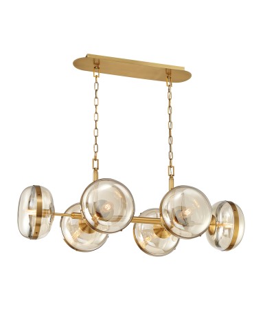 Quintiesse Lampa wyspowa Nottingham - 6 źródeł światła - Antyczny mosiądz QN-NOTTINGHAM-6LP-AB