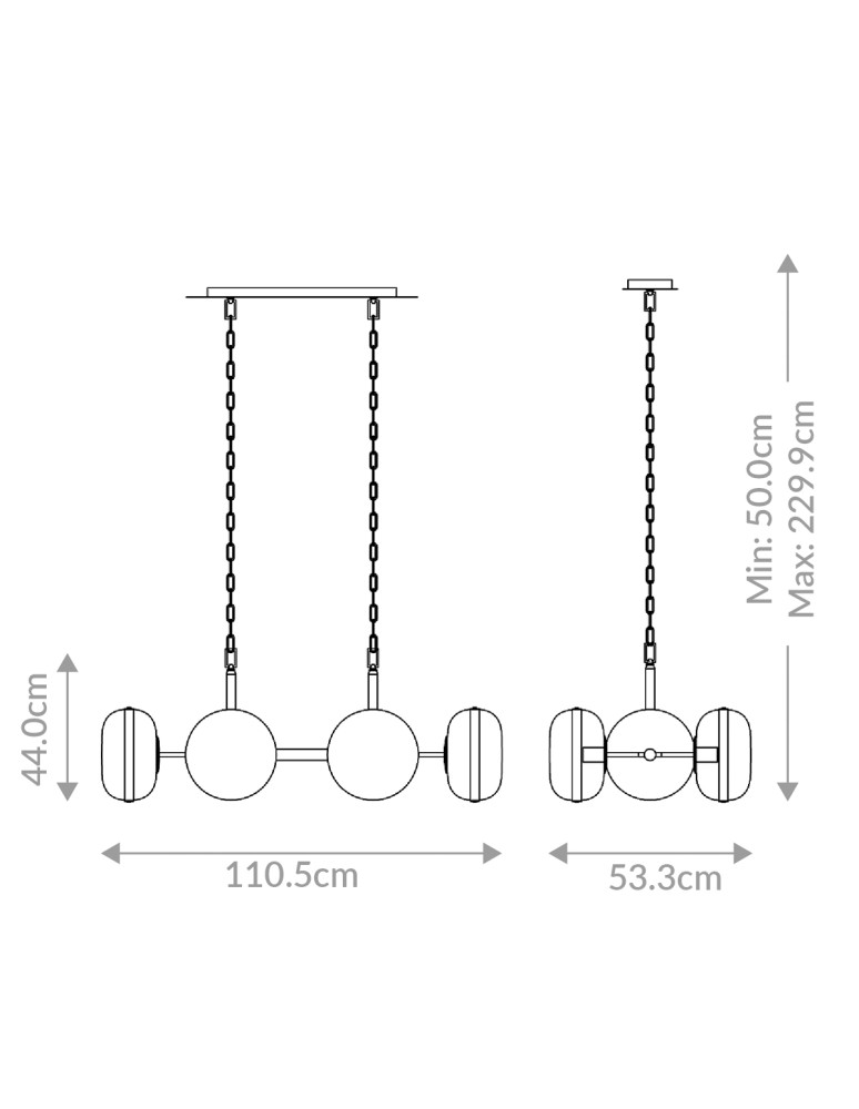 Quintiesse Lampa wyspowa Nottingham - 6 źródeł światła - Antyczny mosiądz QN-NOTTINGHAM-6LP-AB