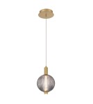 Quintiesse Mała lampa wisząca Palmas - 1 źródło światła - Szczotkowane złoto QN-PALMAS-1MP-BG