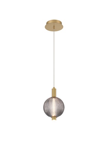 Quintiesse Mała lampa wisząca Palmas - 1 źródło światła - Szczotkowane złoto QN-PALMAS-1MP-BG