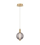Pendant lamps spheres - Quintiesse Palmas small pendant lamp - 1 light source - Brushed gold Elstead Lighting QN-PALMAS-1MP-BG - product 2