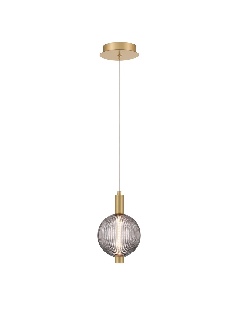 Pendant lamps spheres - Quintiesse Palmas small pendant lamp - 1 light source - Brushed gold Elstead Lighting QN-PALMAS-1MP-BG - product kolory-swiatla.pl 2