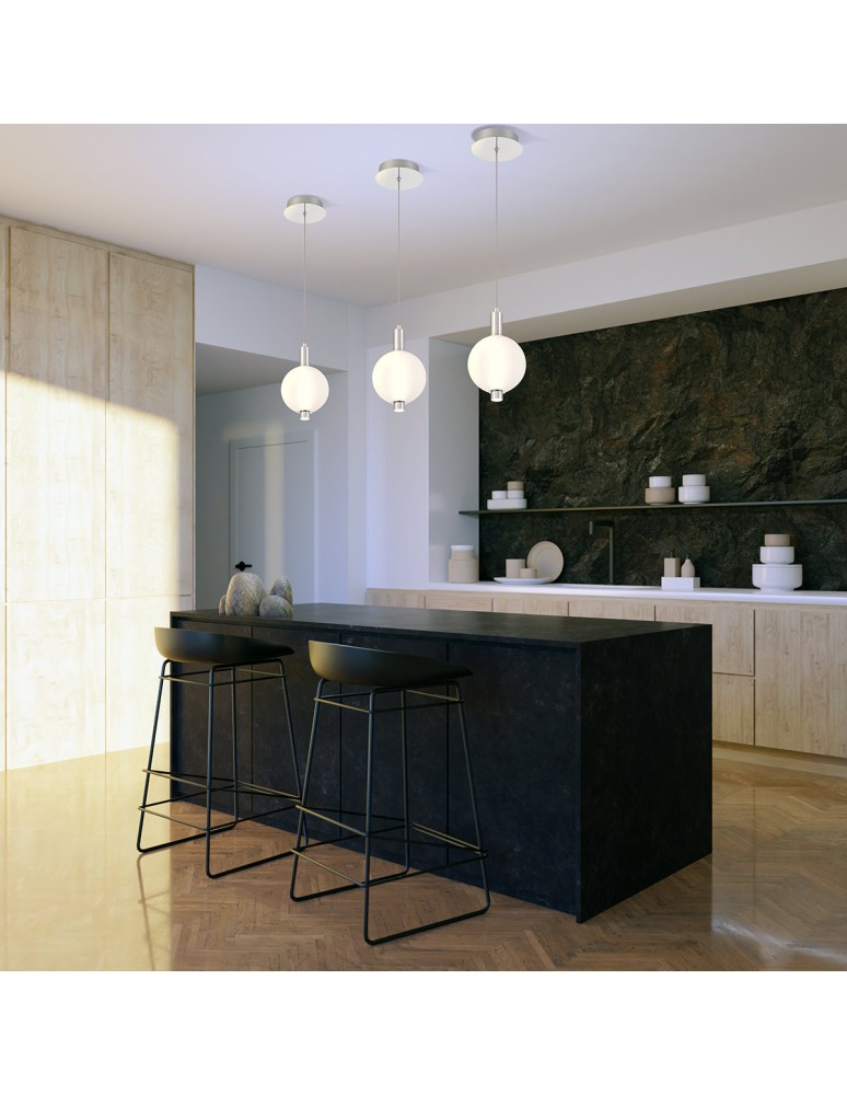 Pendant lamps spheres - Quintiesse Palmas small pendant lamp - 1 light source - Polished Nickel Elstead Lighting QN-PALMAS-1MP-PN - product kolory-swiatla.pl 7