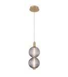 Pendant lamps spheres - Quintiesse Palmas small pendant lamp - 2 light sources - Brushed gold Elstead Lighting QN-PALMAS-2MP-BG - product 1