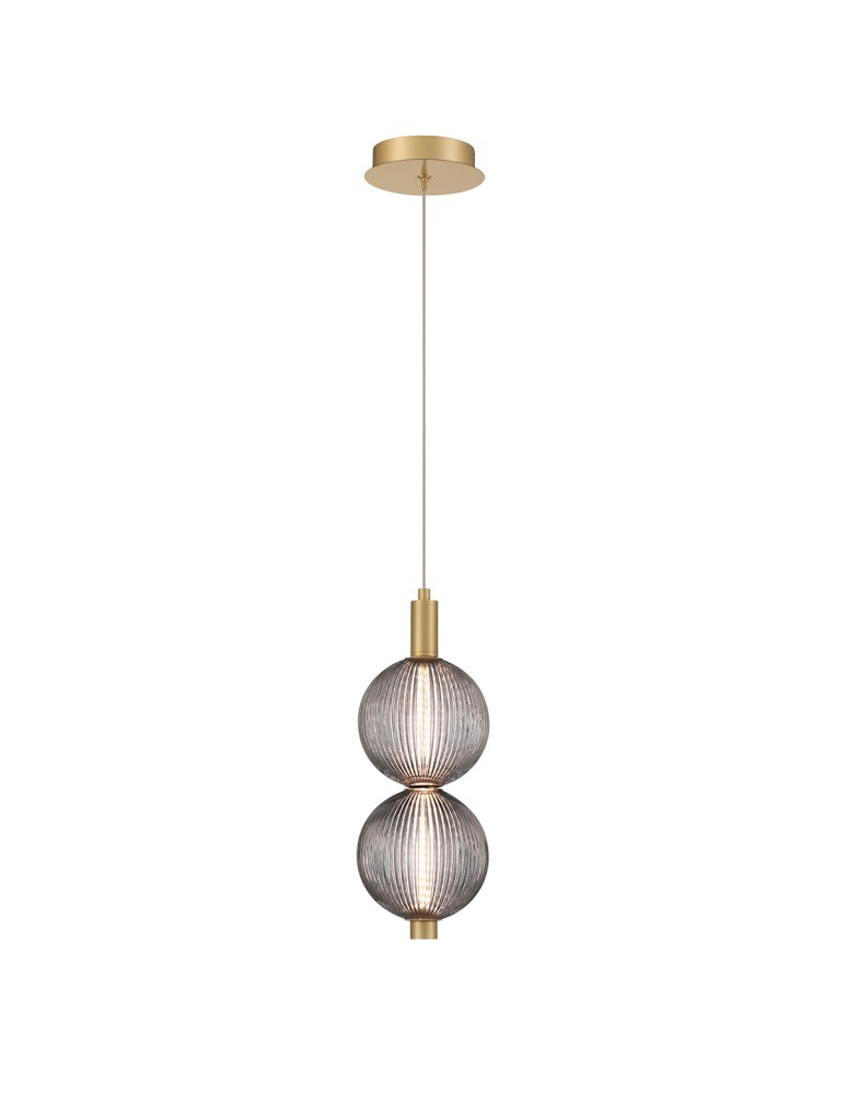 Pendant lamps spheres - Quintiesse Palmas small pendant lamp - 2 light sources - Brushed gold Elstead Lighting QN-PALMAS-2MP-BG - product kolory-swiatla.pl 2