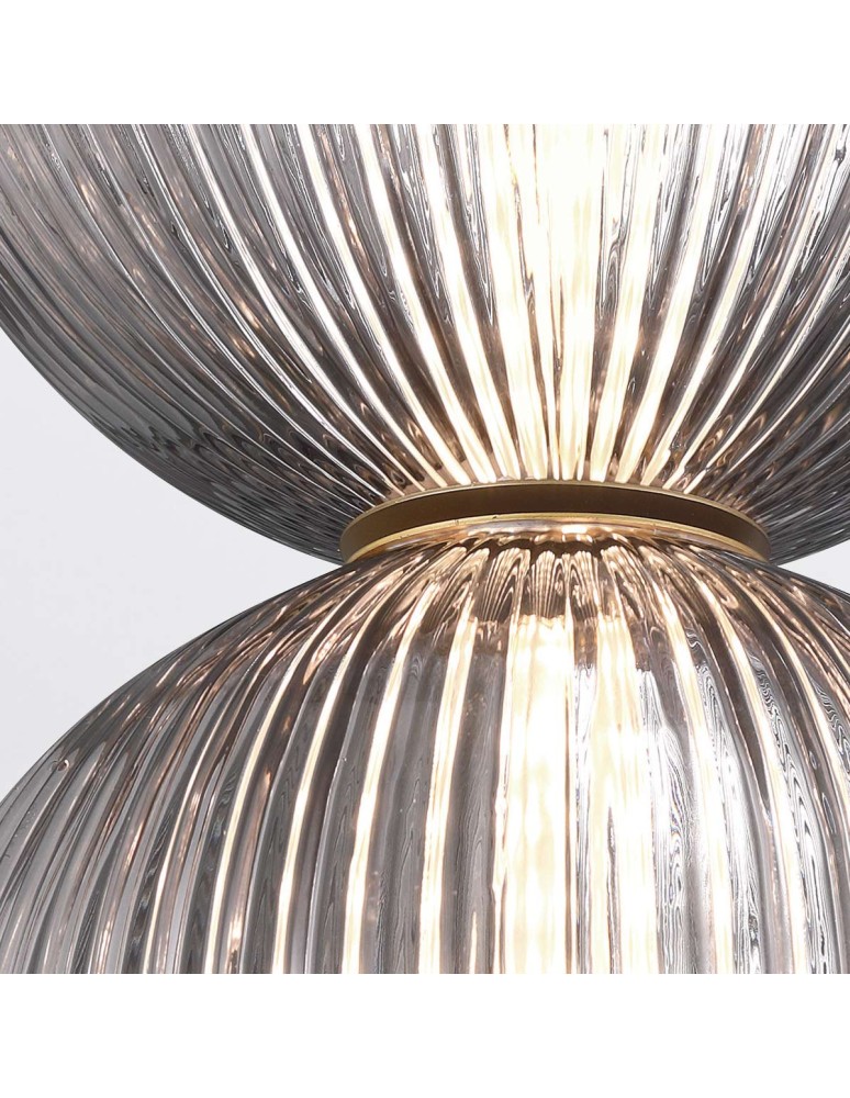 Pendant lamps spheres - Quintiesse Palmas small pendant lamp - 2 light sources - Brushed gold Elstead Lighting QN-PALMAS-2MP-BG - product kolory-swiatla.pl 3