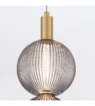 Pendant lamps spheres - Quintiesse Palmas small pendant lamp - 2 light sources - Brushed gold Elstead Lighting QN-PALMAS-2MP-BG - product 5