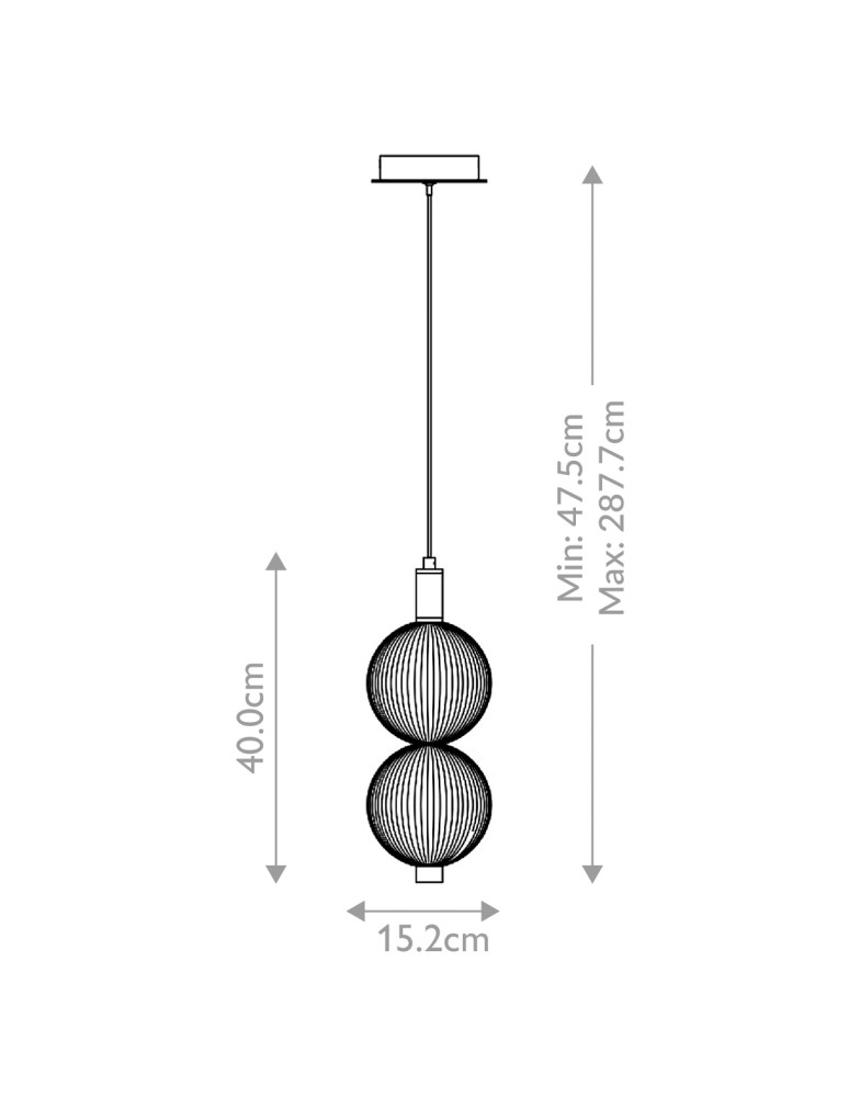 Pendant lamps spheres - Quintiesse Palmas small pendant lamp - 2 light sources - Brushed gold Elstead Lighting QN-PALMAS-2MP-BG - product kolory-swiatla.pl 8