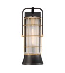 Outdoor wall lamps - Quintiesse Rivamar medium wall lantern - 1 light source - Brown and gold IP44 Elstead Lighting QN-RIVAMAR-M-BLK - product 2