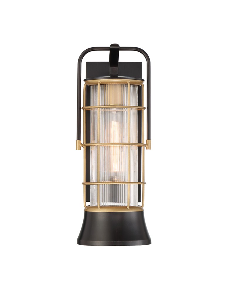 Outdoor wall lamps - Quintiesse Rivamar medium wall lantern - 1 light source - Brown and gold IP44 Elstead Lighting QN-RIVAMAR-M-BLK - product kolory-swiatla.pl 2