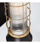 Outdoor wall lamps - Quintiesse Rivamar medium wall lantern - 1 light source - Brown and gold IP44 Elstead Lighting QN-RIVAMAR-M-BLK - product 3