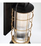 Outdoor wall lamps - Quintiesse Rivamar medium wall lantern - 1 light source - Brown and gold IP44 Elstead Lighting QN-RIVAMAR-M-BLK - product 5