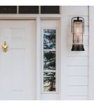 Outdoor wall lamps - Quintiesse Rivamar medium wall lantern - 1 light source - Brown and gold IP44 Elstead Lighting QN-RIVAMAR-M-BLK - product 8