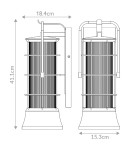 Outdoor wall lamps - Quintiesse Rivamar medium wall lantern - 1 light source - Brown and gold IP44 Elstead Lighting QN-RIVAMAR-M-BLK - product 10