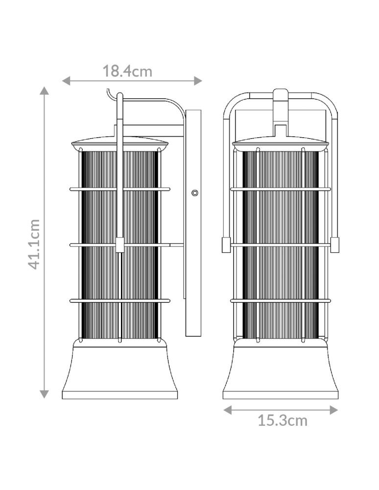 Quintiesse Średnia latarnia naścienna Rivamar - 1 źródło światła - Brązowo-złota QN-RIVAMAR-M-BLK-GD