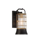 Outdoor wall lamps - Quintiesse Small wall lantern Rivamar - 1 light source - Brown and gold IP44 Elstead Lighting QN-RIVAMAR-S-BLK-GD - product 1