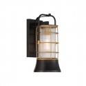 Quintiesse Mała latarnia naścienna Rivamar - 1 źródło światła - Brązowo-złota IP44 Elstead Lighting QN-RIVAMAR-S-BLK-GD
