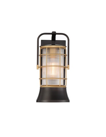 Quintiesse Mała latarnia naścienna Rivamar - 1 źródło światła - Brązowo-złota QN-RIVAMAR-S-BLK-GD - produkt 2
