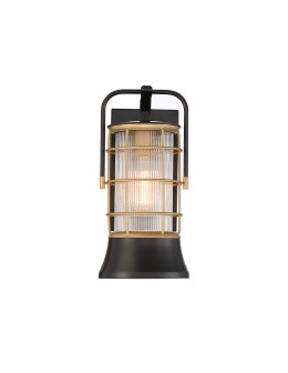 Quintiesse Small wall lantern Rivamar - 1 light source - Brown and gold IP44 Elstead Lighting QN-RIVAMAR-S-BLK-GD - product 2