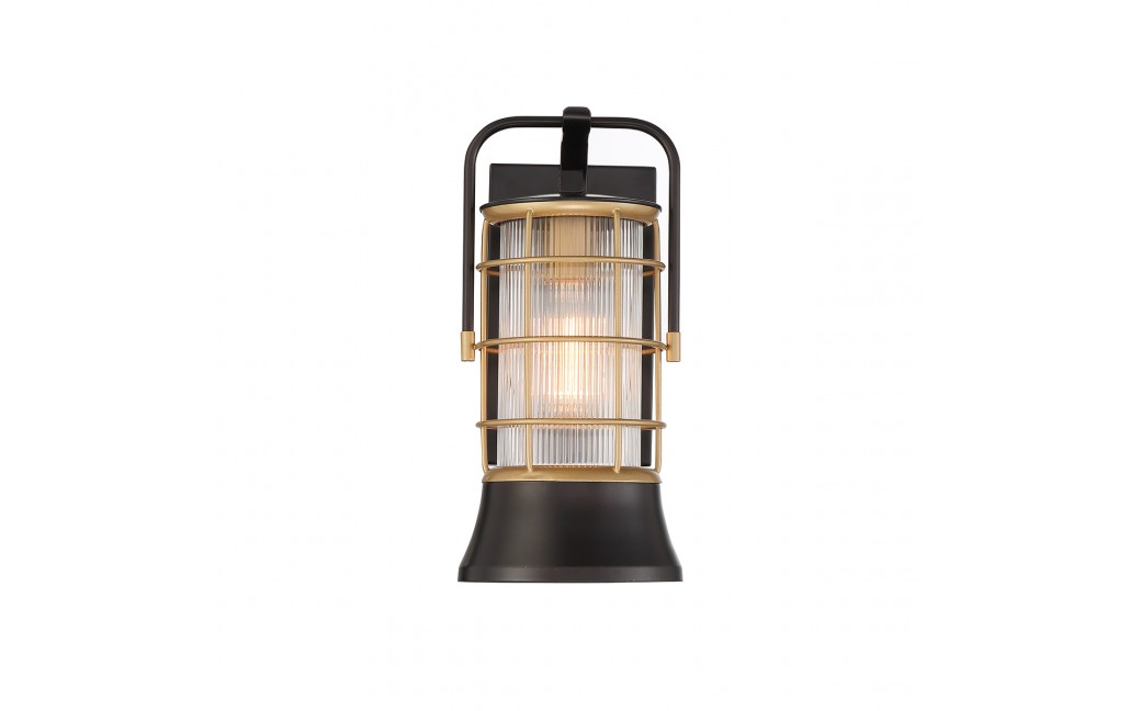 Quintiesse Mała latarnia naścienna Rivamar - 1 źródło światła - Brązowo-złota IP44 Elstead Lighting QN-RIVAMAR-S-BLK-GD
