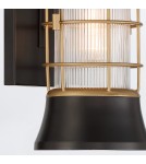Outdoor wall lamps - Quintiesse Small wall lantern Rivamar - 1 light source - Brown and gold IP44 Elstead Lighting QN-RIVAMAR-S-BLK-GD - product 4