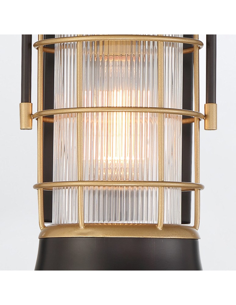 Outdoor wall lamps - Quintiesse Small wall lantern Rivamar - 1 light source - Brown and gold IP44 Elstead Lighting QN-RIVAMAR-S-BLK-GD - product kolory-swiatla.pl 5
