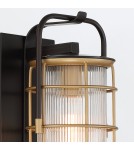 Outdoor wall lamps - Quintiesse Small wall lantern Rivamar - 1 light source - Brown and gold IP44 Elstead Lighting QN-RIVAMAR-S-BLK-GD - product 6