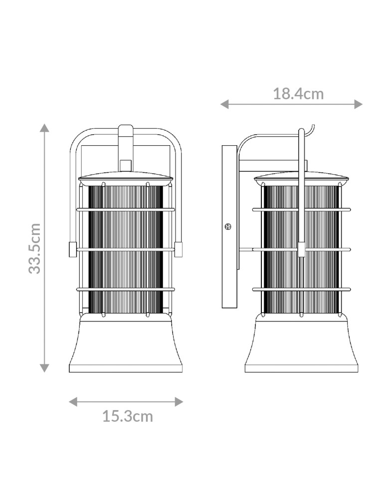 Outdoor wall lamps - Quintiesse Small wall lantern Rivamar - 1 light source - Brown and gold IP44 Elstead Lighting QN-RIVAMAR-S-BLK-GD - product kolory-swiatla.pl 7