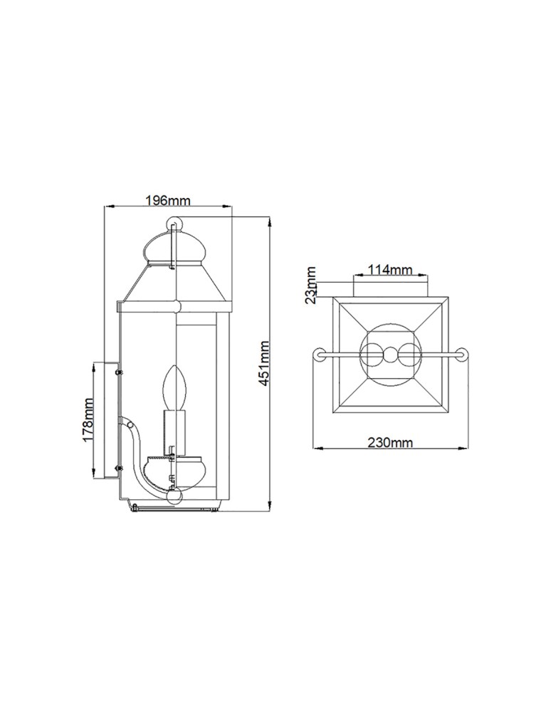 Outdoor wall lamps - Quintiesse Anchorage wall lantern - 2 light sources IP44 Elstead Lighting QN-ANCHORAGE-M - product kolory-swiatla.pl 5
