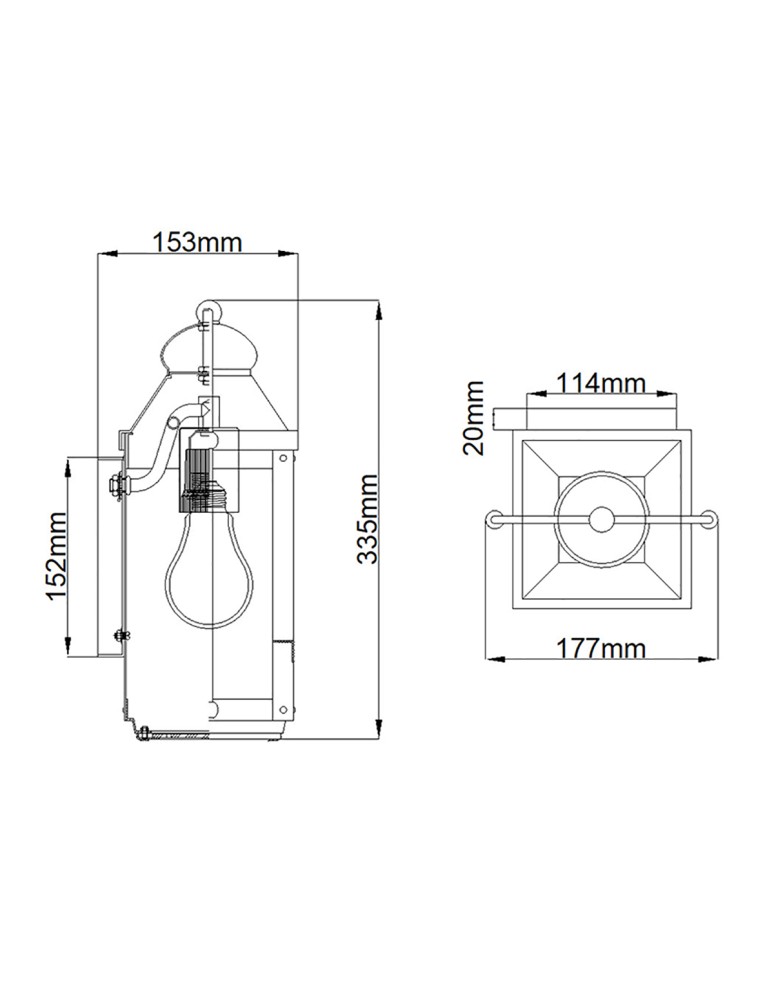 Outdoor wall lamps - Quintiesse Anchorage wall lantern - 1 light source IP44 Elstead Lighting QN-ANCHORAGE-S - product kolory-swiatla.pl 5