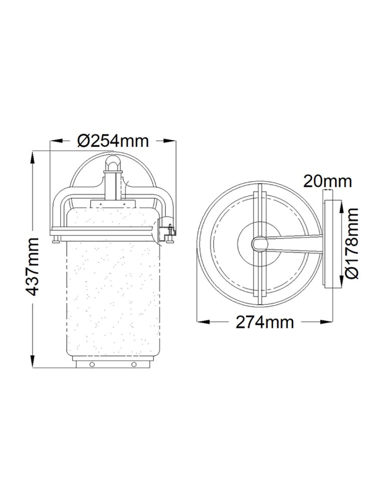 Quintiesse Duża latarnia naścienna Andover - 1 źródło światła IP44 Elstead Lighting QN-ANDOVER-L
