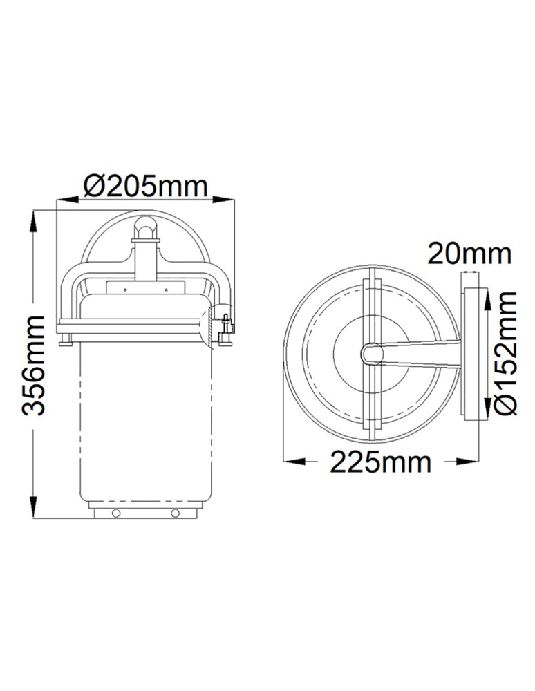 Outdoor wall lamps - Quintiesse Medium Andover wall lantern - 1 light source IP44 Elstead Lighting QN-ANDOVER-M - product kolory-swiatla.pl 6