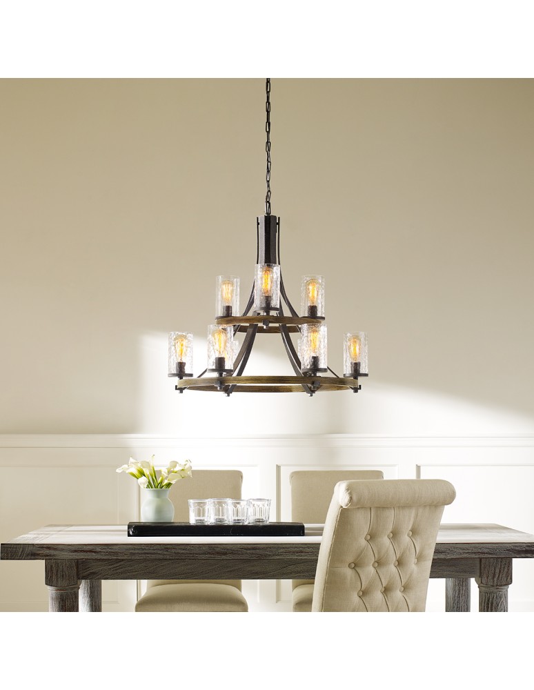 Rustic chandeliers - Quintiesse Angelo chandelier - 9 light sources Elstead Lighting QN-ANGELO9 - product kolory-swiatla.pl 6