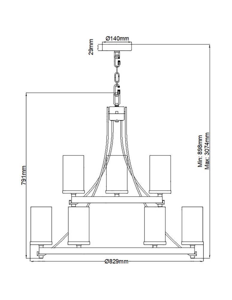 Quintiesse Żyrandol Angelo - 9 źródeł światła Elstead Lighting QN-ANGELO9