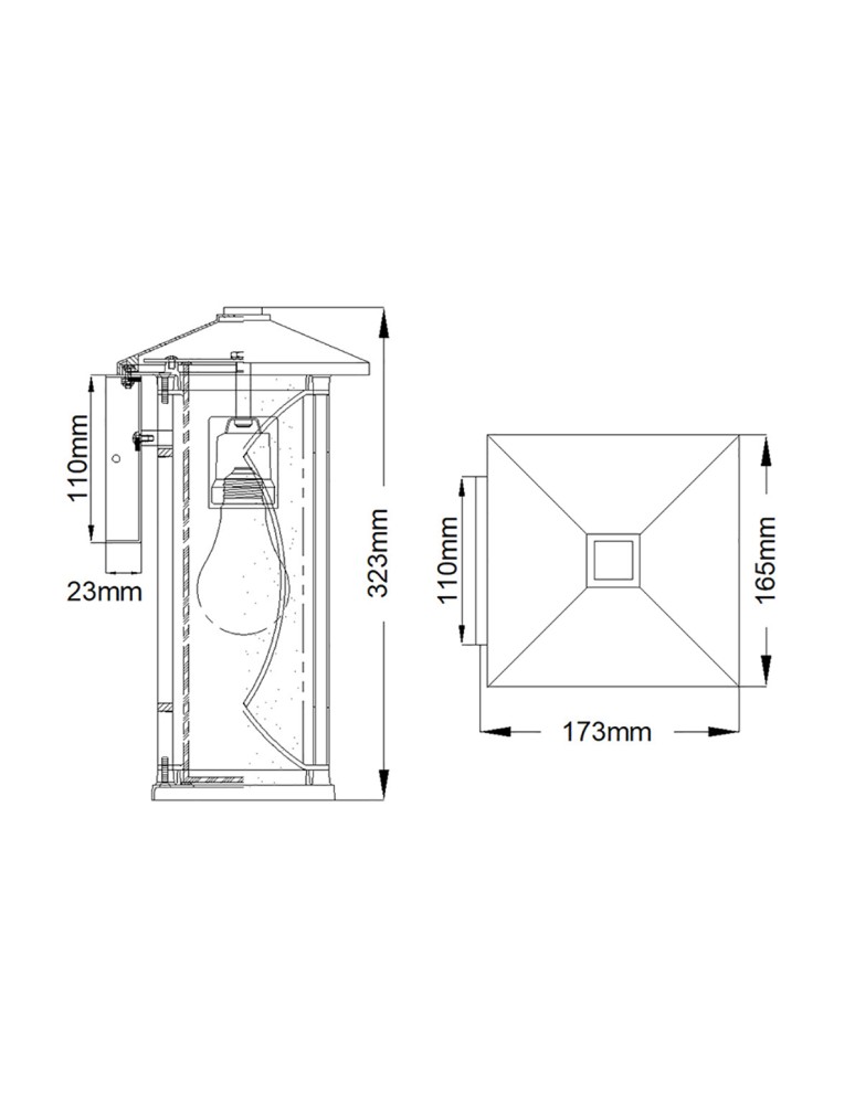 Outdoor wall lamps - Quintiesse Ashbern wall lantern - 1 light source IP44 Elstead Lighting QN-ASHBERN-S - product kolory-swiatla.pl 5