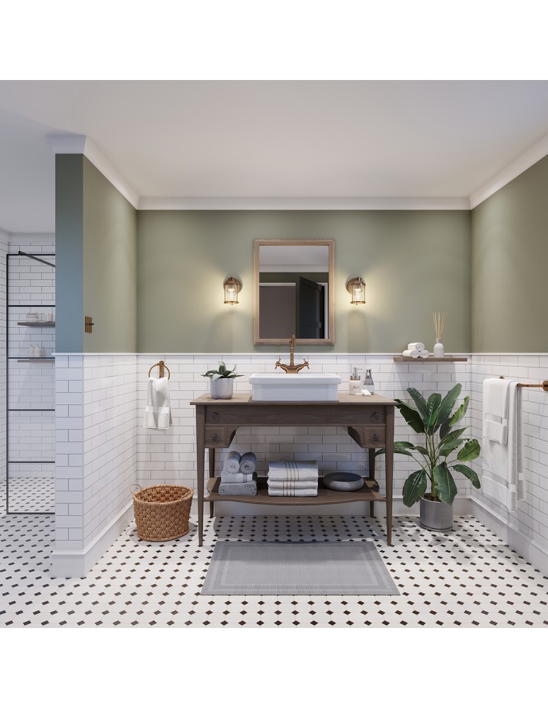 Quintiesse Kinkiet Ashland Bay - 1 źródło światła - Naturalny mosiądz IP44 Elstead Lighting QN-ASHLANDBAY1-NBR-BATH