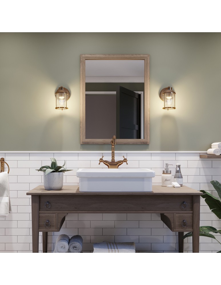 Bathroom wall lamps - Quintiesse Ashland Bay wall lamp - 1 light source - Natural brass IP44 Elstead Lighting QN-ASHLANDBAY1-NBR-BATH - product kolory-swiatla.pl 7